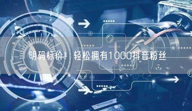 明码标价！轻松拥有1000抖音粉丝
