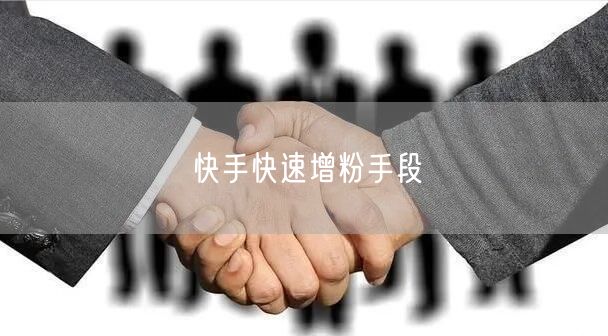 快手快速增粉手段