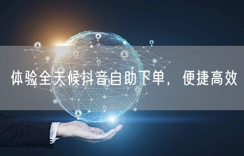 体验全天候抖音自助下单，便捷高效