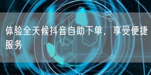 体验全天候抖音自助下单，享受便捷服务