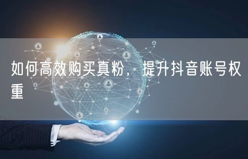 如何高效购买真粉，提升抖音账号权重