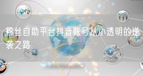 粉丝自助平台抖音账号从小透明的逆袭之路