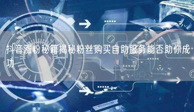 抖音涨粉秘籍揭秘粉丝购买自助服务能否助你成功