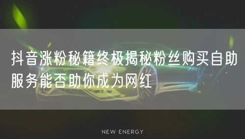 抖音涨粉秘籍终极揭秘粉丝购买自助服务能否助你成为网红