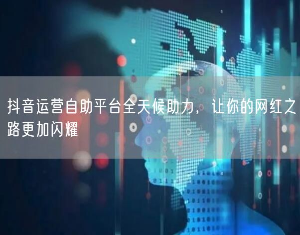 抖音运营自助平台全天候助力，让你的网红之路更加闪耀