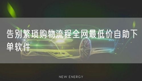 告别繁琐购物流程全网最低价自助下单软件