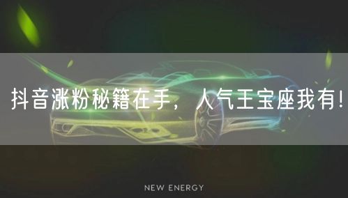 抖音涨粉秘籍在手，人气王宝座我有！