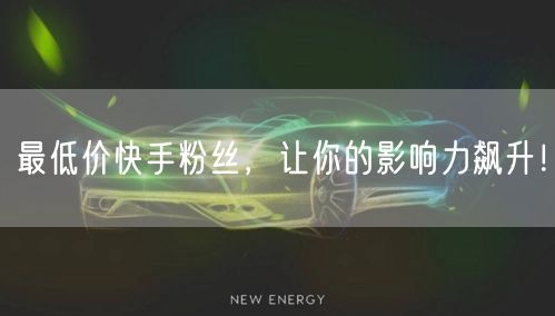 最低价快手粉丝,让你的影响力飙升!